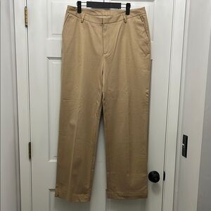 NWT Three Forks Cotton Blend Straight Leg Stretch Twill Khaki Trousers - Size 16